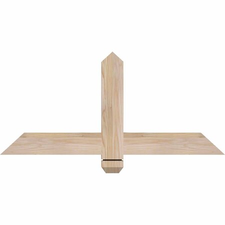 Ekena Millwork Eugene Smooth Timber Gable Bracket, Douglas Fir, 36"W x 16"H x 1 1/2"D x 3 1/2"F, 11/12 Pitch GBW036X16X0204EUG00SDF